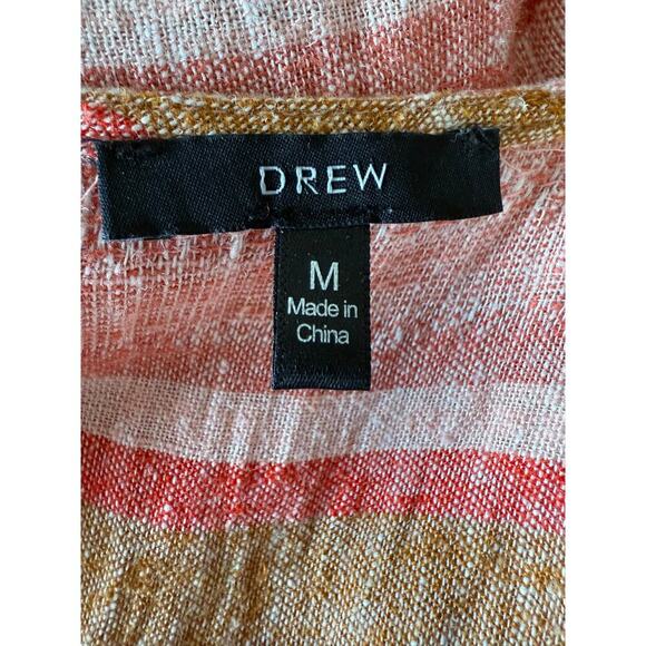 Anthropologie Drew Linen Tie Front  Stripe Dress Size M - Picture 7 of 7